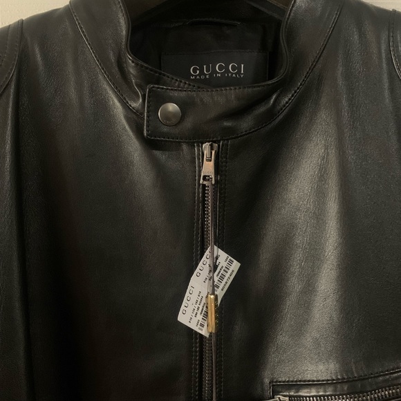 Beautiful Men’s Gucci Leather And Wool Biker Jacket. - Picture 3 of 9